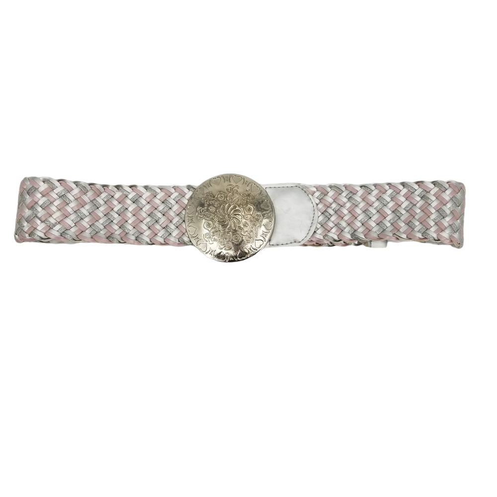 Vintage Pink Silver White Belt